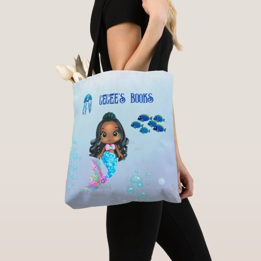 Gepersonaliseerde Zeemeermin Tote Bag (Dichtbij)
