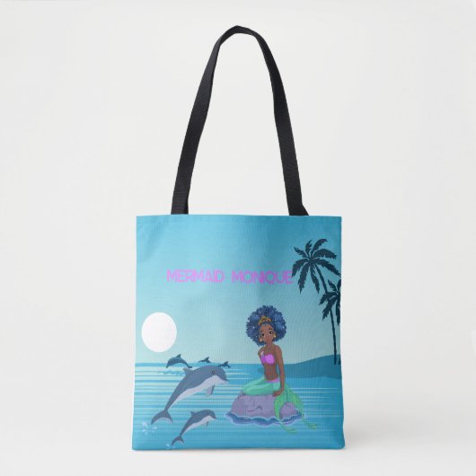Gepersonaliseerde Zeemeermin Tote Bag (Voorkant)