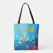 Gepersonaliseerde Zeemeermin Tote Bag (Achterkant)