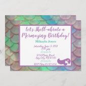 Gepersonaliseerde zeemeerminverjaardag kaart (Voorkant / Achterkant)