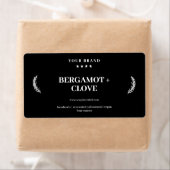 Gepersonaliseerde zeeplabel zwarte achtergrond Sti Etiket (Insitu)