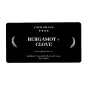 Gepersonaliseerde zeeplabel zwarte achtergrond Sti Etiket (Voorkant)