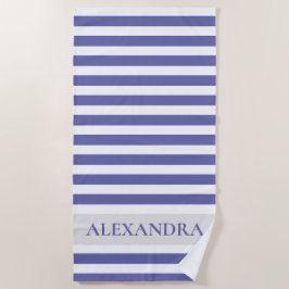 Gepersonaliseerde Zeer Peri Cabana Stripe  Strandlaken