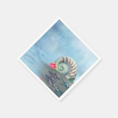 Gepersonaliseerde zeeschelpen bruiloft servetten (Hoek)