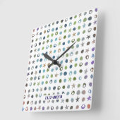 Gepersonaliseerde zeesterren en zeeschelpen vierkante klok (Hoek)