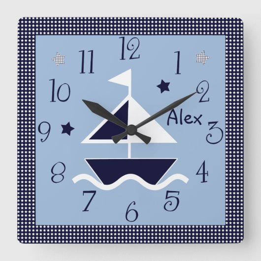 Gepersonaliseerde ZeevaartZeilboot & de Leuke Klok (Voorkant)