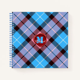 Gepersonaliseerde zegelmonogram Naam Roze Blauw Ge Notitieboek