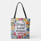 Gepersonaliseerde zegeningen voorbij maat Christel Tote Bag (Achterkant)