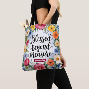 Gepersonaliseerde zegeningen voorbij maat Christel Tote Bag