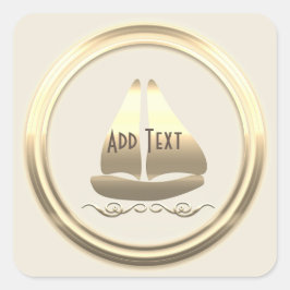 Gepersonaliseerde zeilboot party vierkante sticker