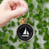 Gepersonaliseerde zeilclub zwarte Sleutelhanger (Hand)