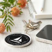 Gepersonaliseerde zeilclub zwarte Sleutelhanger (Zijkant)