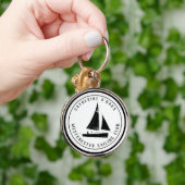 Gepersonaliseerde zeilclub zwarte Sleutelhanger (Hand)