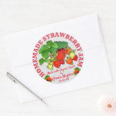 Gepersonaliseerde zelfgemaakte aardbeienjam aangep ronde sticker (Envelop)