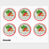 Gepersonaliseerde zelfgemaakte aardbeienjam aangep ronde sticker (Vel)
