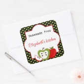 Gepersonaliseerde zelfgemaakte appels grote Sticke Vierkante Sticker (Envelop)