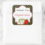 Gepersonaliseerde zelfgemaakte appels grote Sticke Vierkante Sticker (Tas)