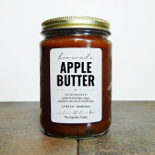 Gepersonaliseerde zelfgemaakte Apple Butter Label Wijn Etiket