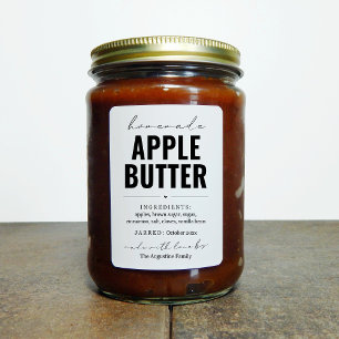 Gepersonaliseerde zelfgemaakte Apple Butter Label Wijn Etiket