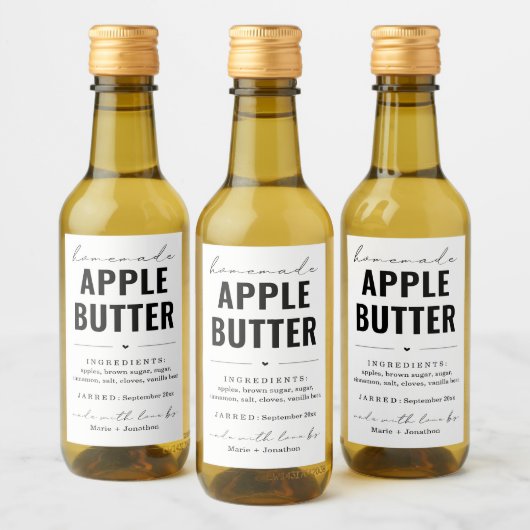 Gepersonaliseerde zelfgemaakte Apple Butter Label Wijn Etiket (Flessen)