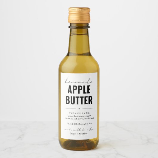 Gepersonaliseerde zelfgemaakte Apple Butter Label Wijn Etiket (Voorkant)