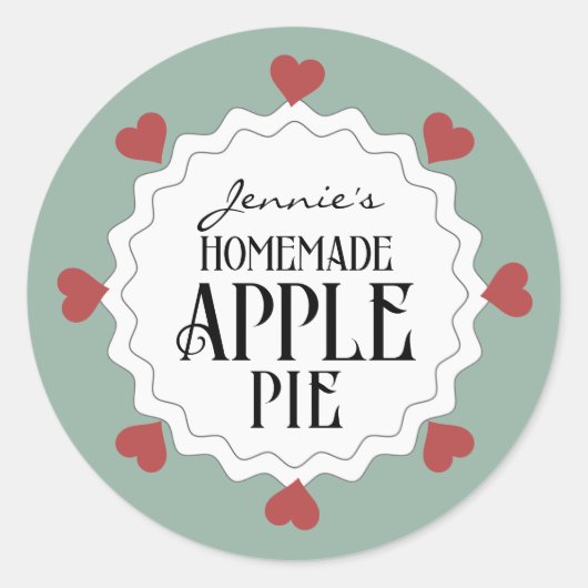 Gepersonaliseerde zelfgemaakte Apple Pie Label met (Voorkant)