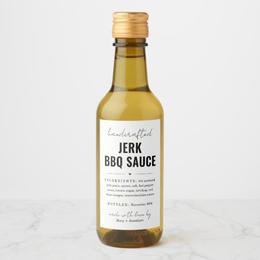 Gepersonaliseerde zelfgemaakte BBQ saus flesetiket Wijn Etiket (Voorkant)