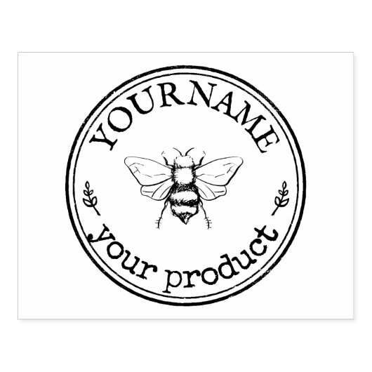 Gepersonaliseerde Zelfgemaakte Bee Logo Custom Rubberstempel (Afrduk)