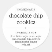 Gepersonaliseerde zelfgemaakte eten / koekjes Stic Ronde Sticker (Voorkant)