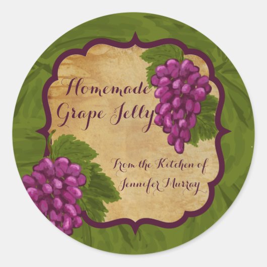 Gepersonaliseerde Zelfgemaakte Grape Jelly Label S (Voorkant)
