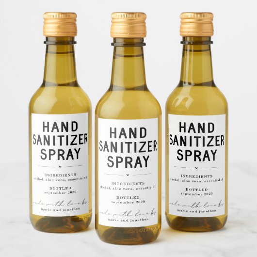 Gepersonaliseerde zelfgemaakte hand ontsmettingsmi wijn etiket (Flessen)