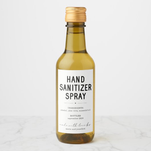 Gepersonaliseerde zelfgemaakte hand ontsmettingsmi wijn etiket (Voorkant)