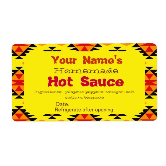 Gepersonaliseerde Zelfgemaakte Hot Sauce Labels In (Voorkant)
