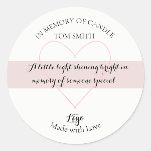 Gepersonaliseerde zelfgemaakte in Memory CANDLE Ronde Sticker (Voorkant)