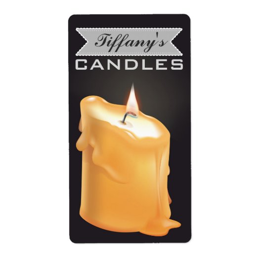 Gepersonaliseerde zelfgemaakte kaarsen | Handgemaa Etiket (Voorkant)