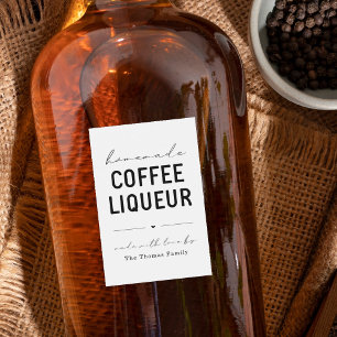 Gepersonaliseerde zelfgemaakte koffie likeur label wijn etiket