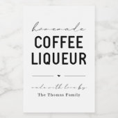 Gepersonaliseerde zelfgemaakte koffie likeur label wijn etiket (Enkel label)