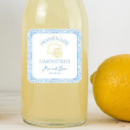 Gepersonaliseerde zelfgemaakte Limoncello fles bru Vierkante Sticker