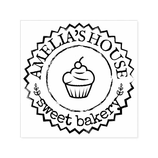 Gepersonaliseerde Zelfgemaakte Logo Custom Zigzag Zelfinktende Stempel (Design)