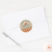 Gepersonaliseerde zelfgemaakte met liefde pompoen ronde sticker (Envelop)