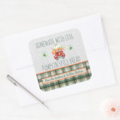 Gepersonaliseerde Zelfgemaakte met liefde Pompoen Vierkante Sticker (Envelop)