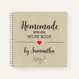 Gepersonaliseerde zelfgemaakte met liefde Recept N Notitieboek