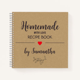 Gepersonaliseerde zelfgemaakte met liefde Recept N Notitieboek