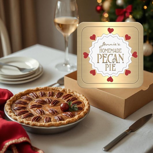 Gepersonaliseerde zelfgemaakte PECAN Pie Label met
