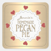 Gepersonaliseerde zelfgemaakte PECAN Pie Label met (Voorkant)