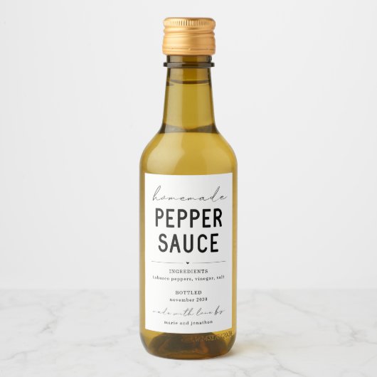 Gepersonaliseerde zelfgemaakte peper saus label wijn etiket (Voorkant)