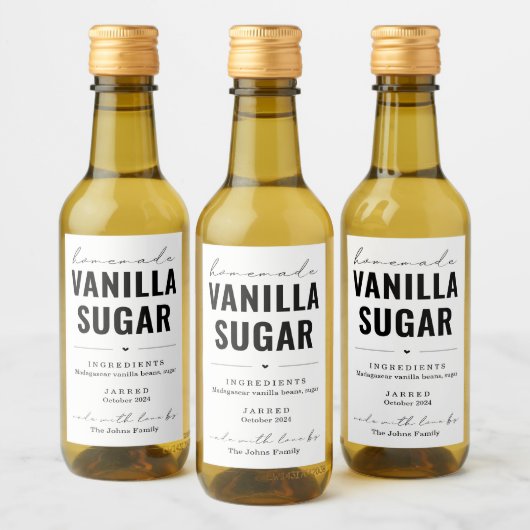 Gepersonaliseerde zelfgemaakte vanille suiker labe wijn etiket (Flessen)