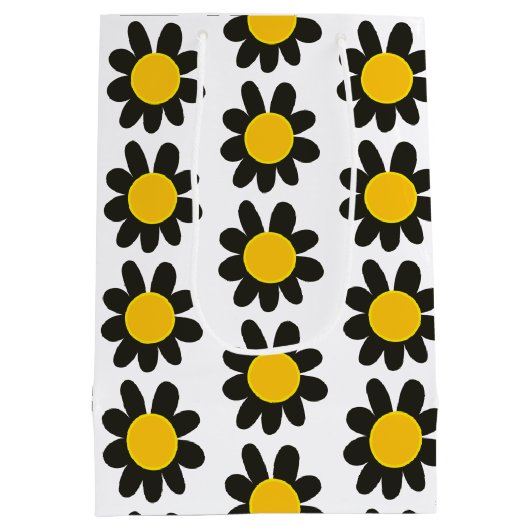 Gepersonaliseerde zelfverzorging Zwart Geel Bloeme Medium Cadeauzakje (Achterkant)