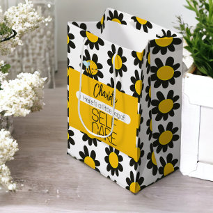 Gepersonaliseerde zelfverzorging Zwart Geel Bloeme Medium Cadeauzakje