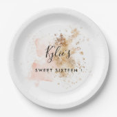 Gepersonaliseerde zestien zestiende verjaardag papieren bordje (Voorkant)